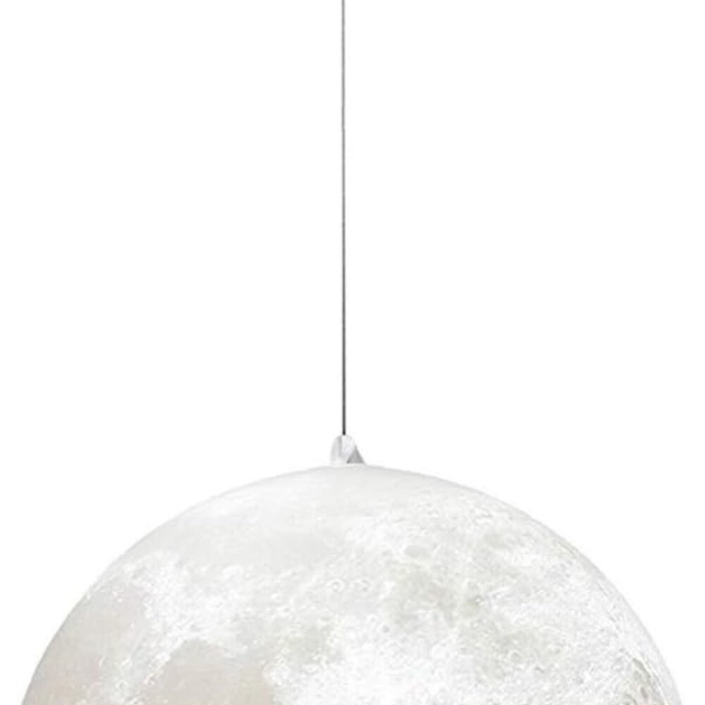 12 inch Moon Pendant Lamp with Remote Control, 3000K-6500K Brightness Adjustable